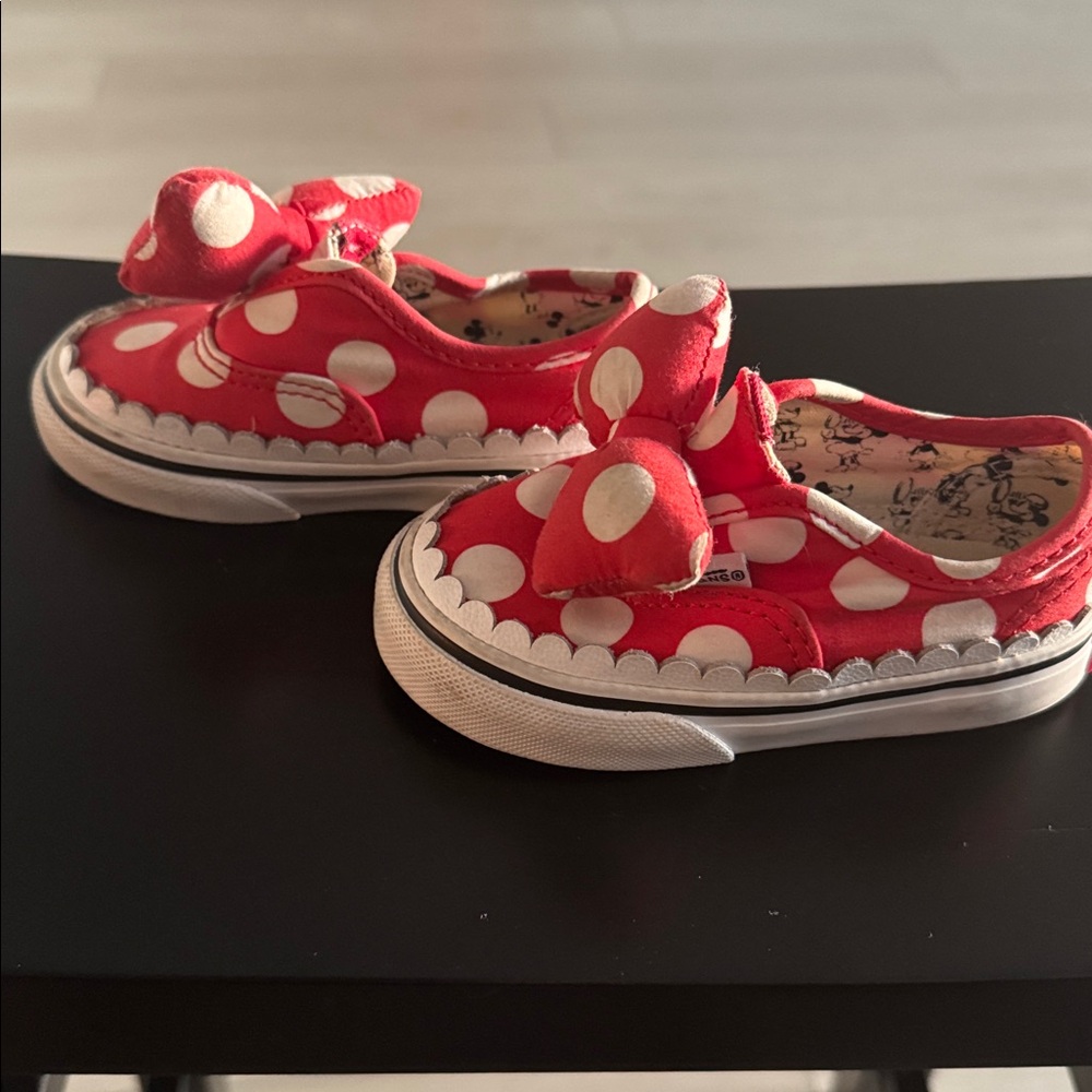 Disney Red and White Polka Dot Vans Shoes - Picture 3 of 5
